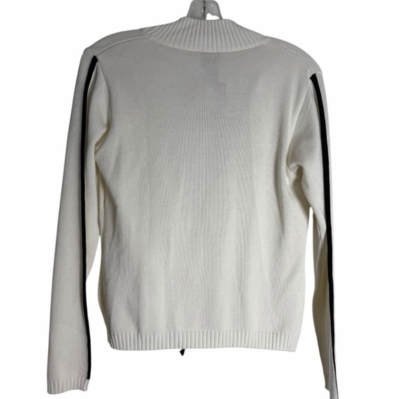 Olsen - Elegant Women's White Zip-Up Cardigan - Casual, Layering - Size 8 - Picture 6 of 6